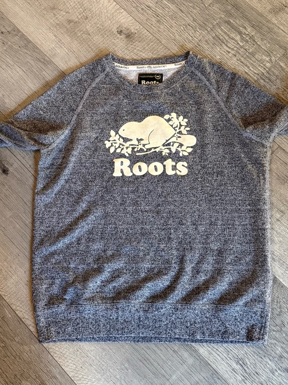 Roots Athletics Womens Small SP Gray Blue Heather Sweatshirt Classic Beaver